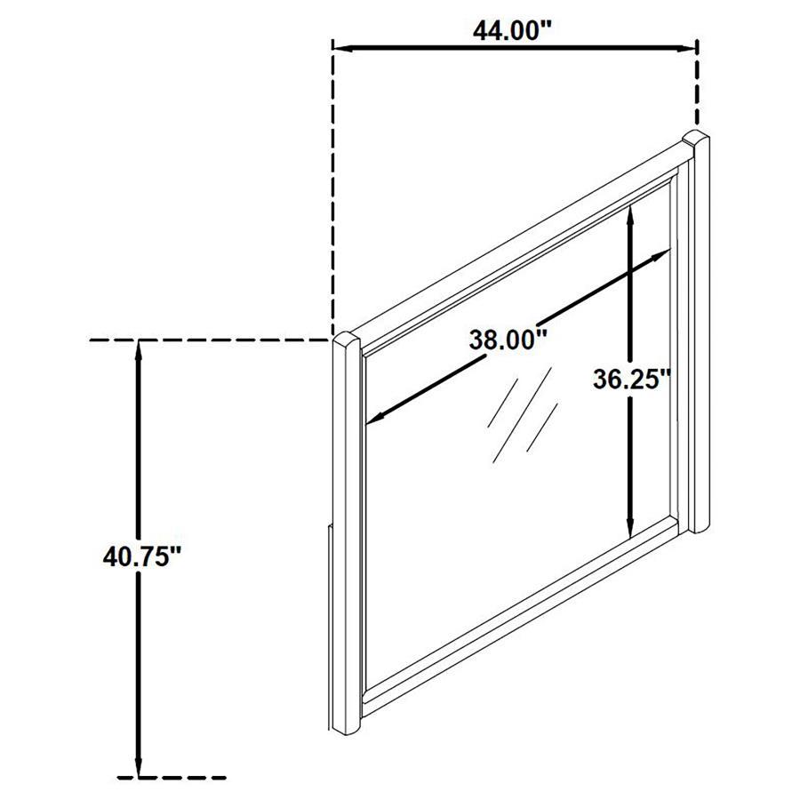 Leandro - Dresser Mirror - Burnished Black Mirror modern furniture Contempo Furniture