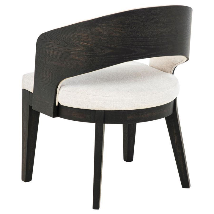 Leandro - Upholstered Dining Arm Chair (Set of 2) - Burnished Black / Cream Chair Set modern furniture Contempo Furniture