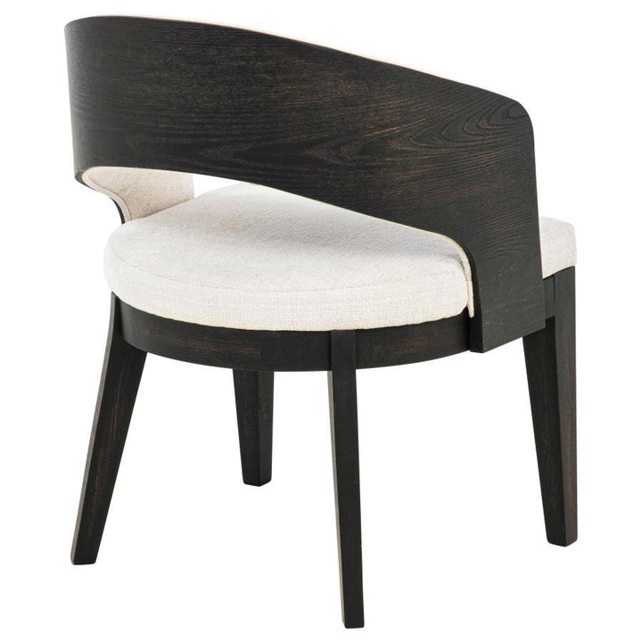 Leandro - Upholstered Dining Arm Chair (Set of 2) - Burnished Black / Cream Chair Set modern furniture Contempo Furniture