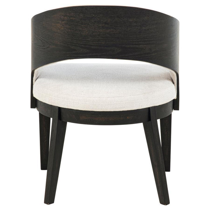 Leandro - Upholstered Dining Arm Chair (Set of 2) - Burnished Black / Cream Chair Set modern furniture Contempo Furniture