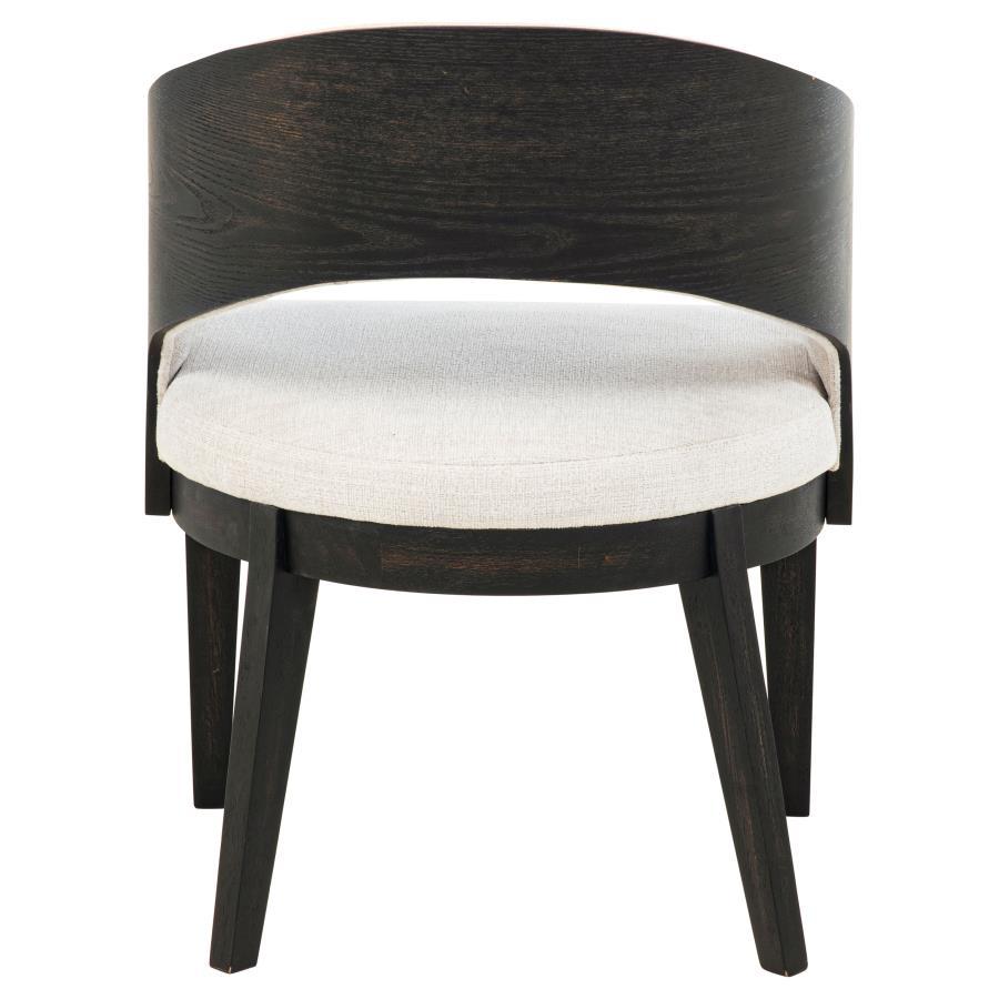 Leandro - Upholstered Dining Arm Chair (Set of 2) - Burnished Black / Cream Chair Set modern furniture Contempo Furniture