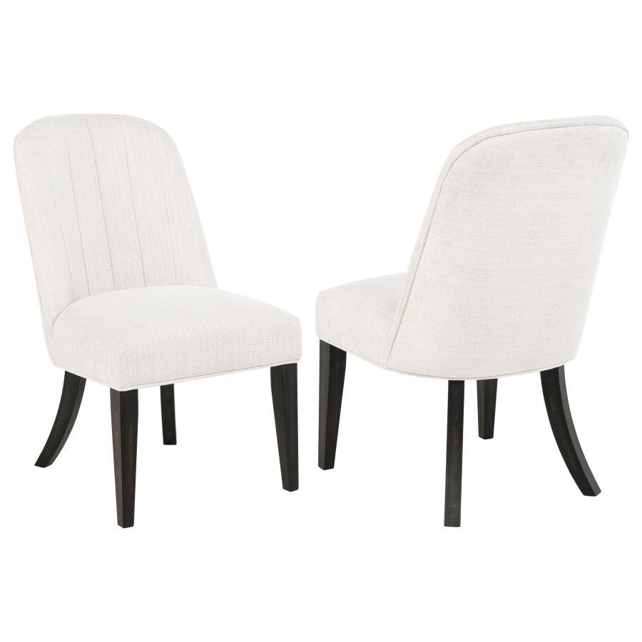 Leandro - Upholstered Dining Side Chair (Set of 2) - Cream Chair Set modern furniture Contempo Furniture