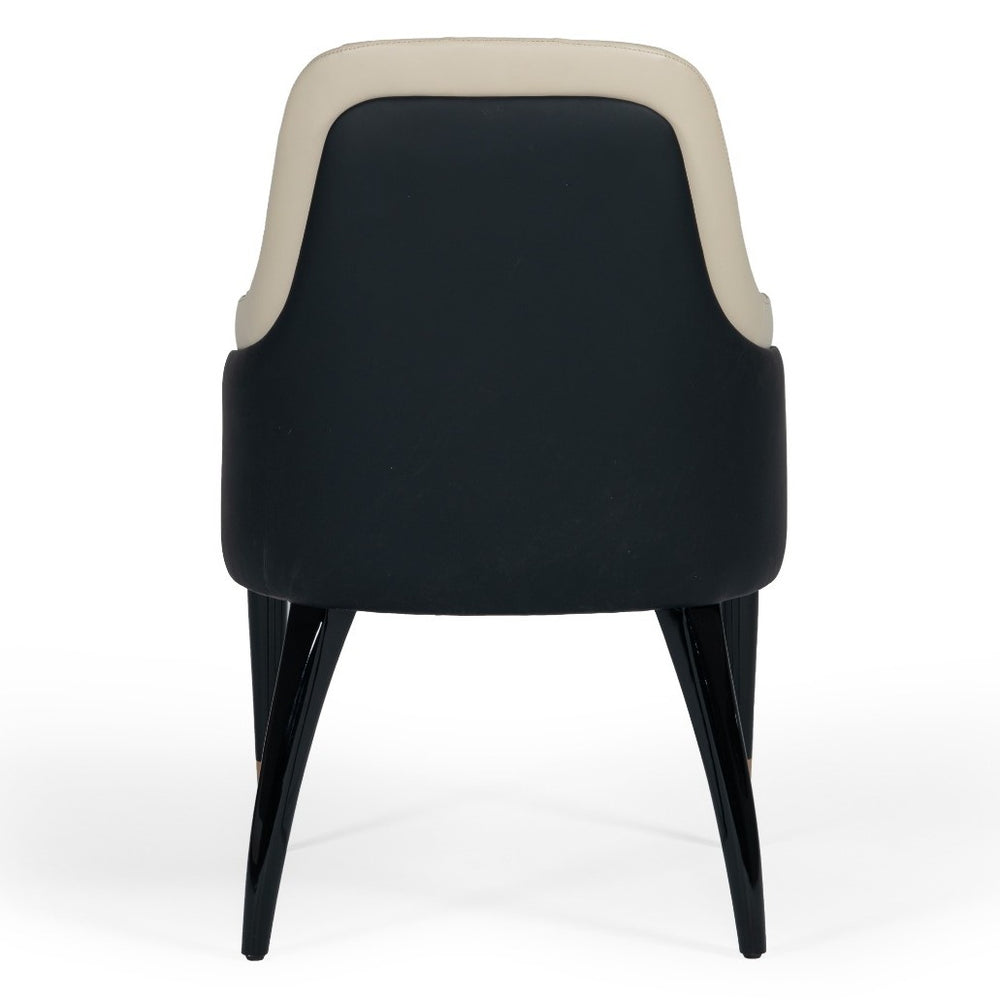 Leeds - Glam Beige and Black Dining Chair