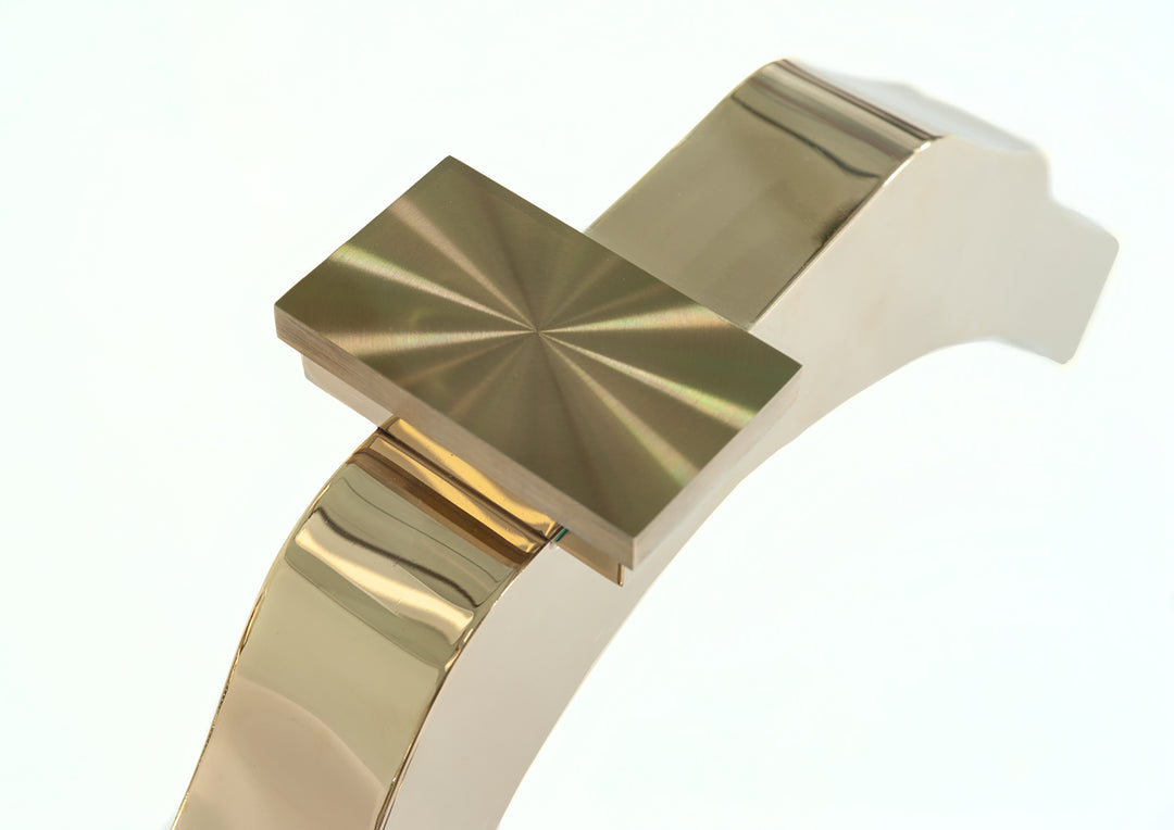 Legend Modern Glass  and  Gold Dining Table