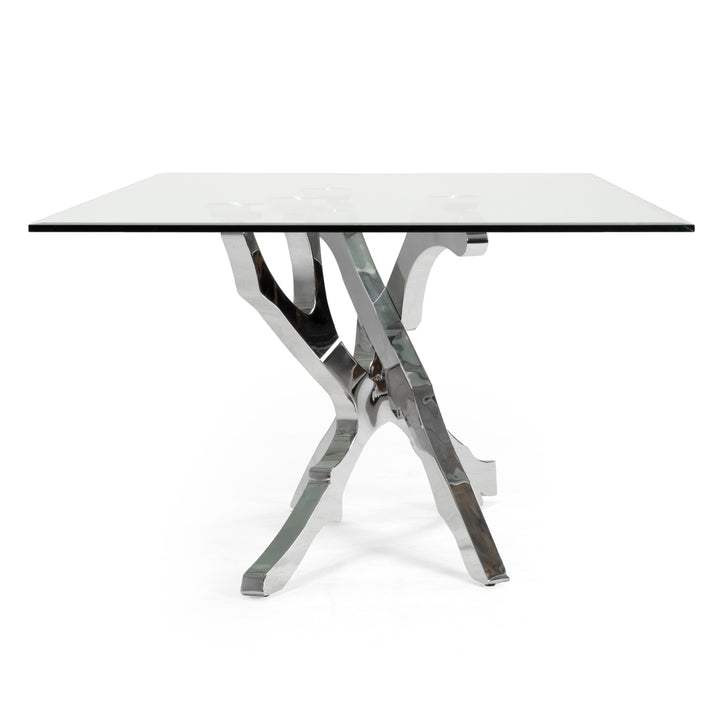 Legend Modern Glass &amp; Stainless Steel Dining Table