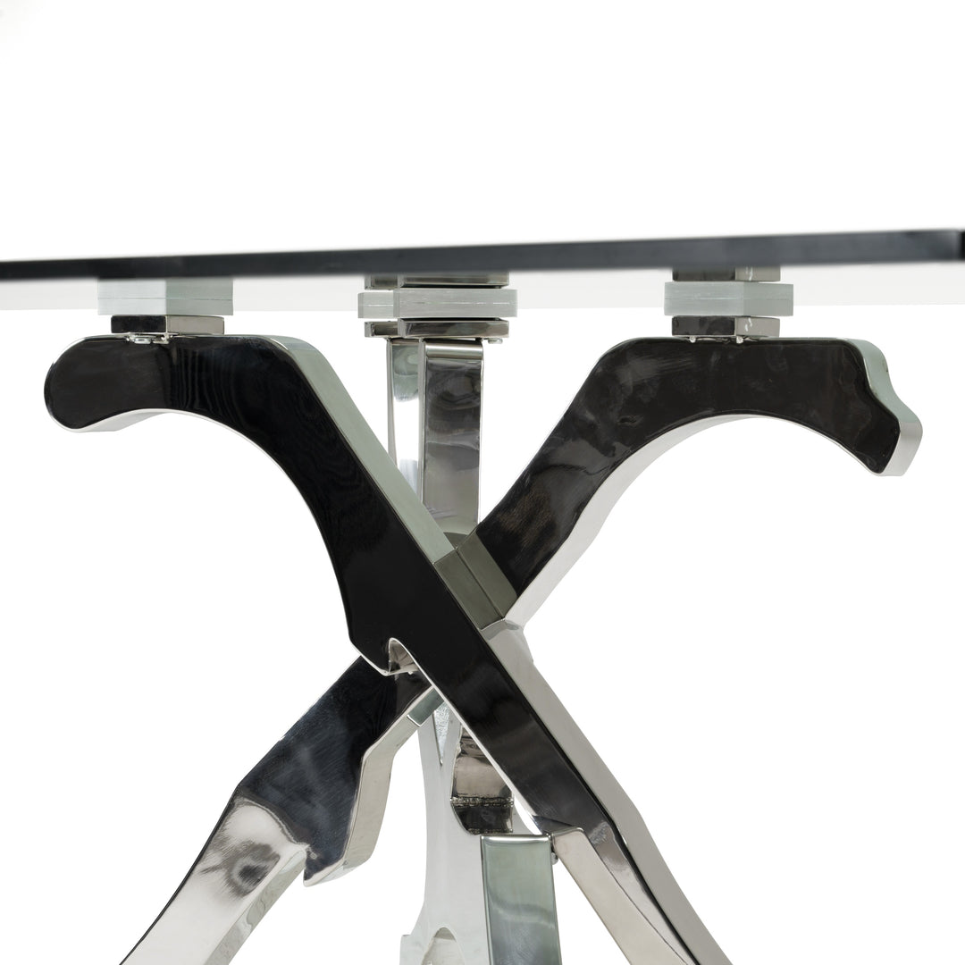 Legend Modern Glass & Stainless Steel Dining Table
