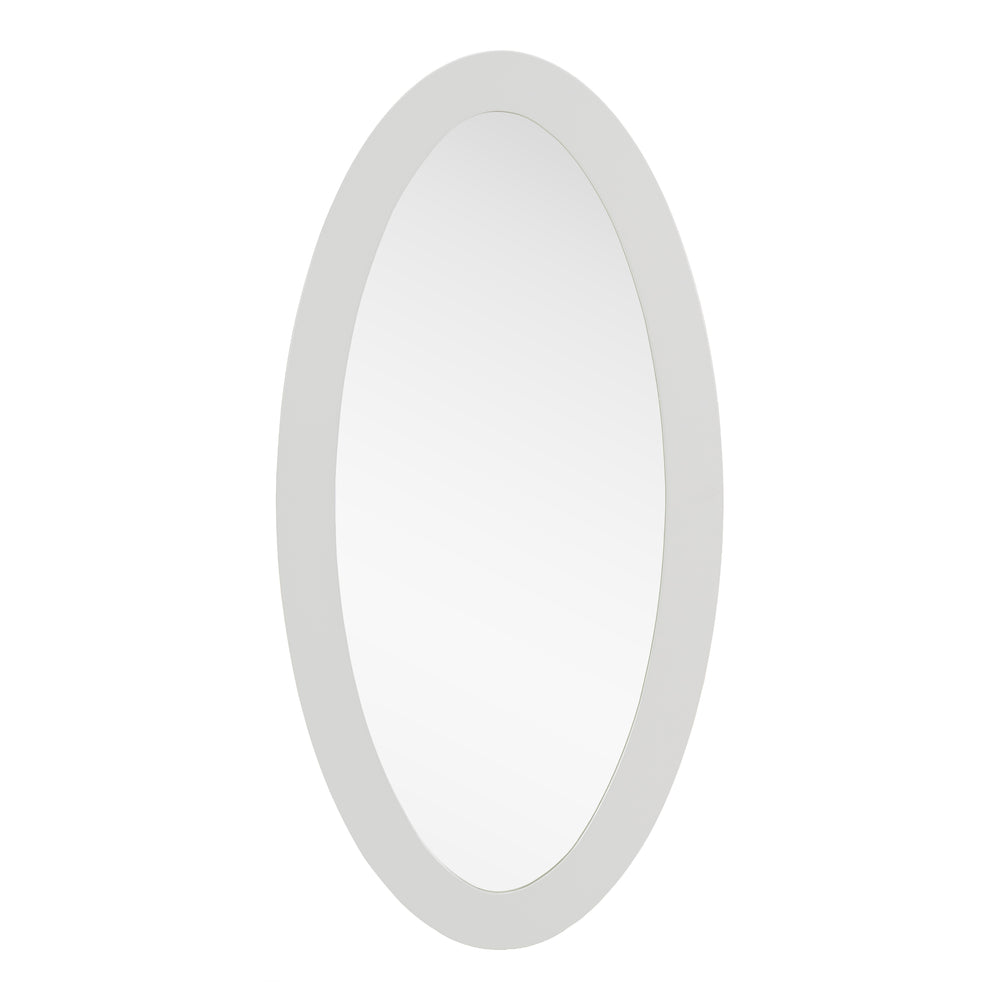 Legend - Modern White High Gloss Oval Mirror