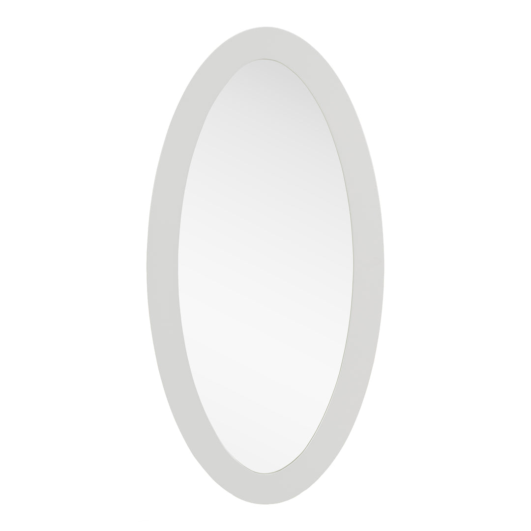 Legend - Modern White High Gloss Oval Mirror