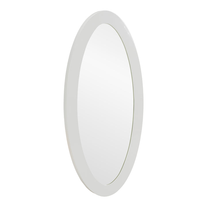 Legend - Modern White High Gloss Oval Mirror