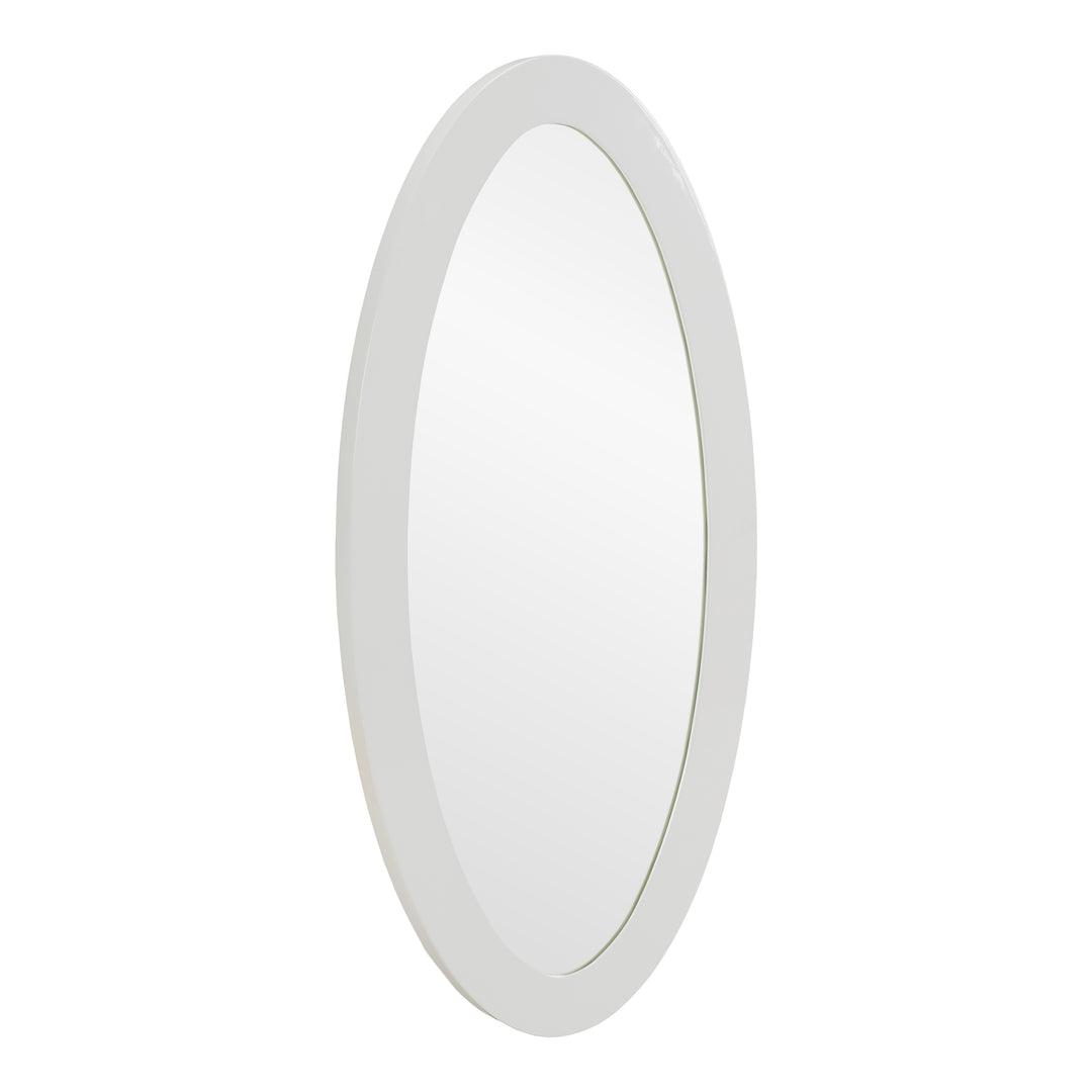 Legend - Modern White High Gloss Oval Mirror