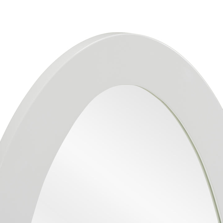 Legend - Modern White High Gloss Oval Mirror