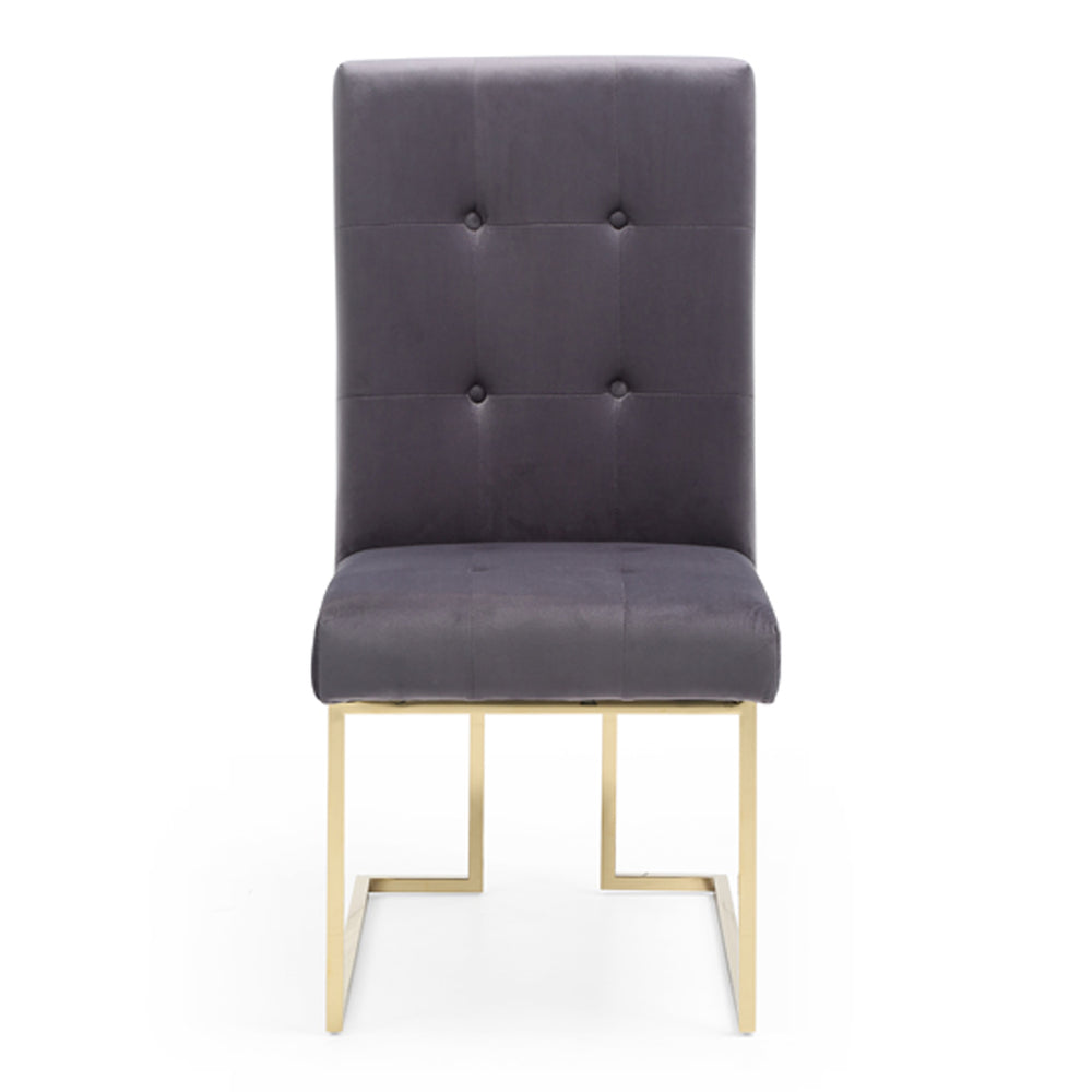 Legend Modern Grey Fabric & Gold Dining Chair (Set of 2) - View 10