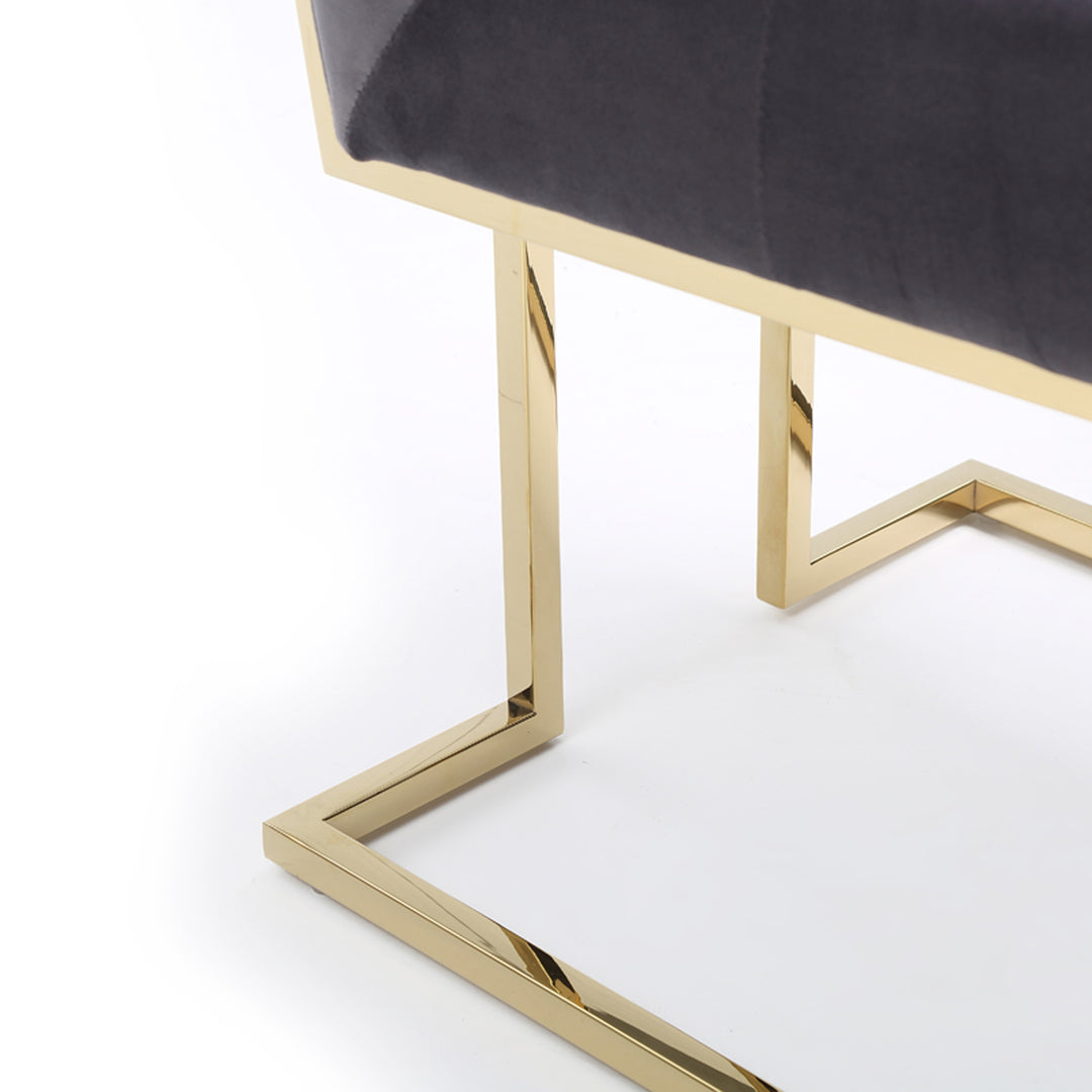 Legend Modern Grey Fabric & Gold Dining Chair (Set of 2)