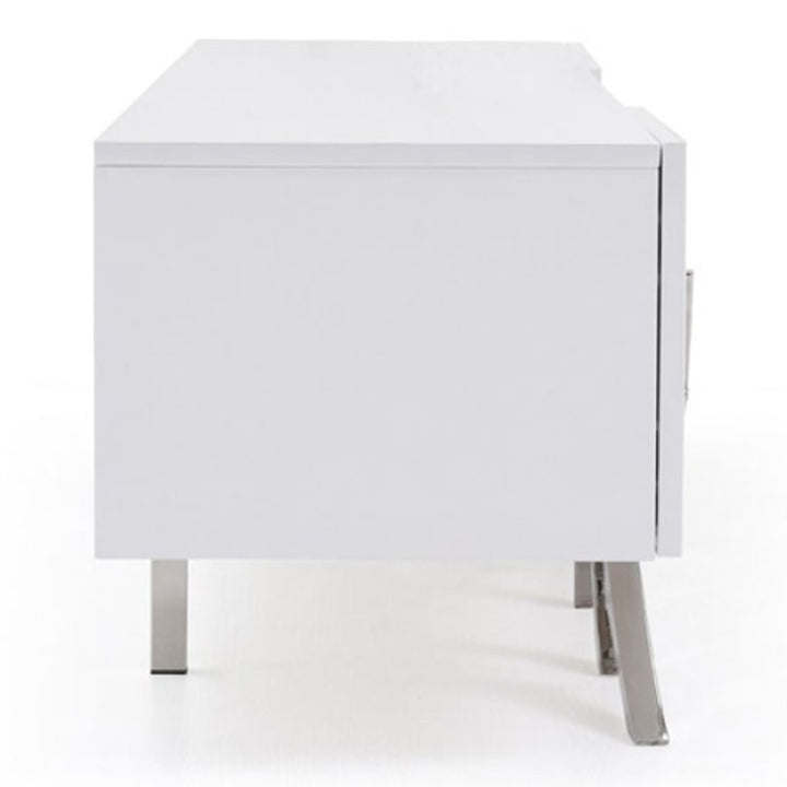 Legend - 87"-Wide Modern White TV Stand
