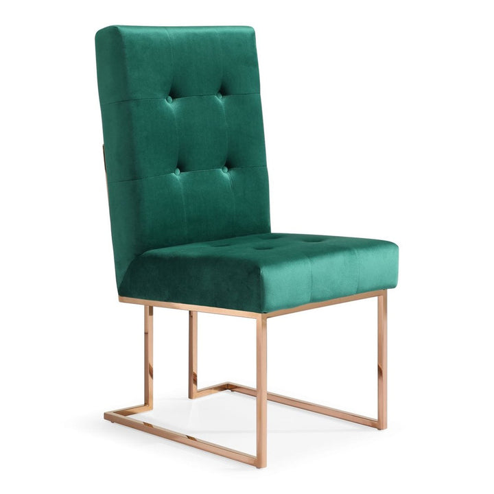 Legend Modern Green Velvet &amp; Rosegold Dining Chair (Set of 2)