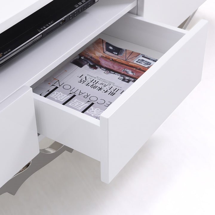 Legend 79"-Wide Modern White TV Stand