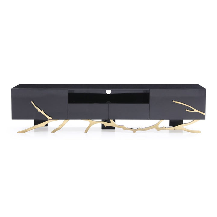 Legend Modern Black &amp; Champagne Gold 87" TV Stand