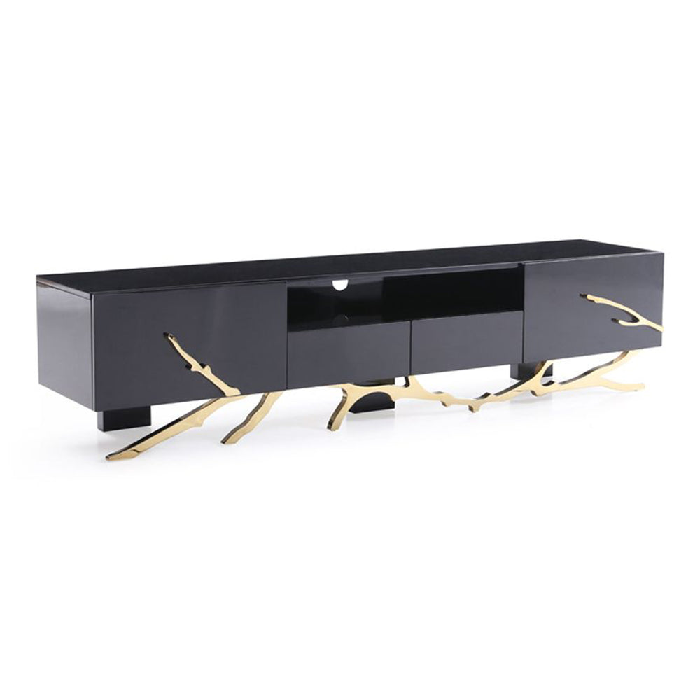 Legend Modern Black & Champagne Gold 87" TV Stand - View 6