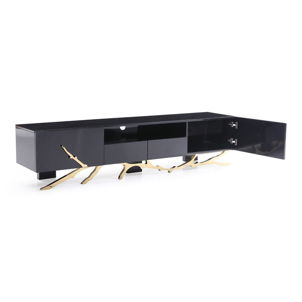 Legend Modern Black & Champagne Gold 87" TV Stand - View 7