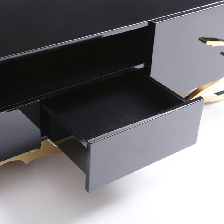 Legend Modern Black &amp; Champagne Gold 87" TV Stand