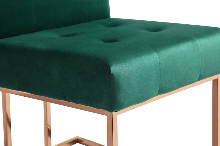 Legend Modern Green Velvet &amp; Rosegold Dining Chair (Set of 2)