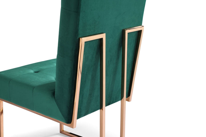 Legend Modern Green Velvet &amp; Rosegold Dining Chair (Set of 2)