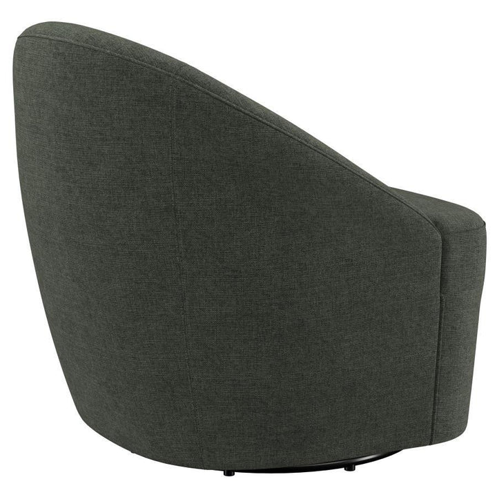 Leon - Upholstered Barrel Accent Swivel Chair - Hunter Green Swivel Chair modern furniture Contempo Furniture