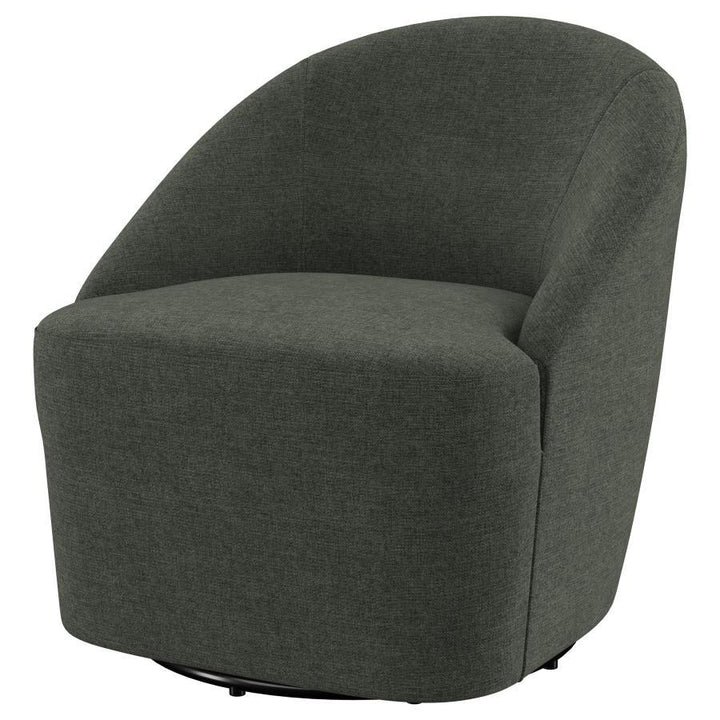 Leon - Upholstered Barrel Accent Swivel Chair - Hunter Green Swivel Chair modern furniture Contempo Furniture