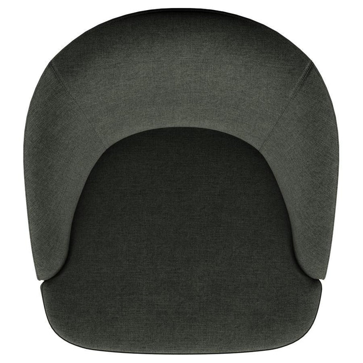 Leon - Upholstered Barrel Accent Swivel Chair - Hunter Green Swivel Chair modern furniture Contempo Furniture