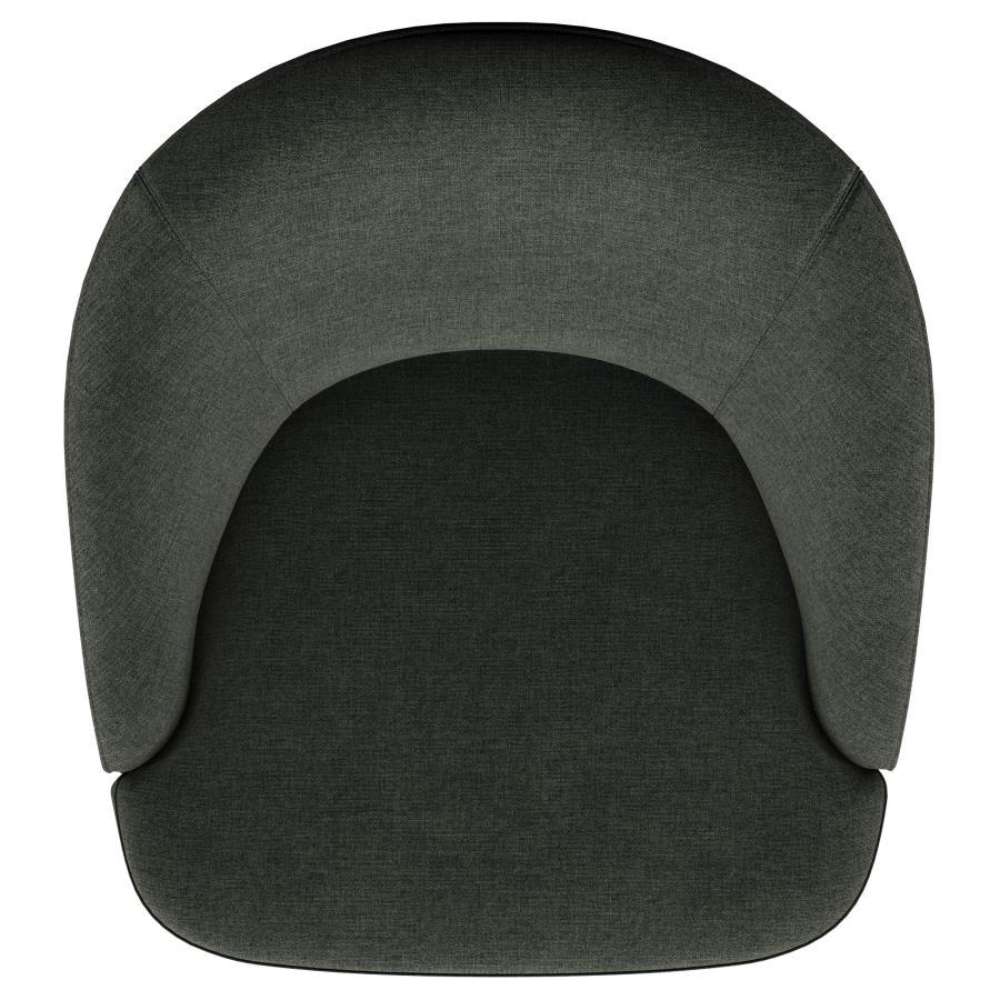 Leon - Upholstered Barrel Accent Swivel Chair - Hunter Green Swivel Chair modern furniture Contempo Furniture