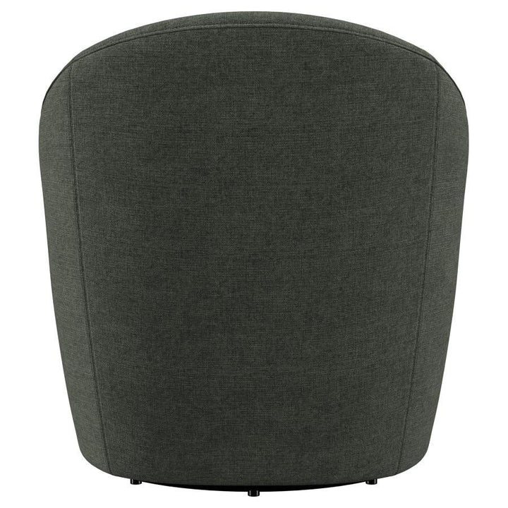 Leon - Upholstered Barrel Accent Swivel Chair - Hunter Green Swivel Chair modern furniture Contempo Furniture