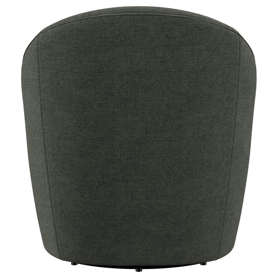 Leon - Upholstered Barrel Accent Swivel Chair - Hunter Green Swivel Chair modern furniture Contempo Furniture