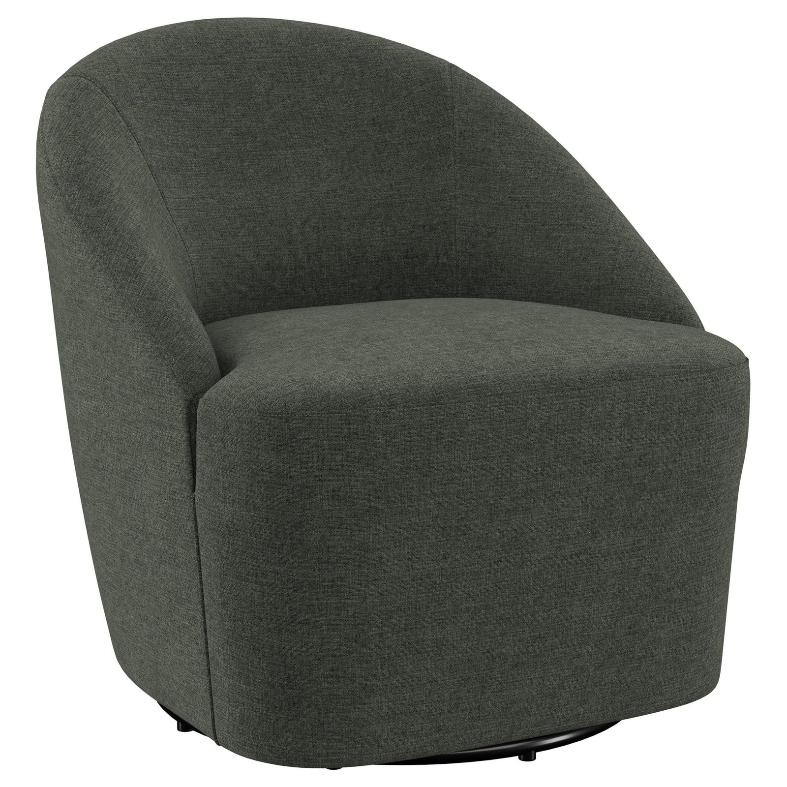 Leon - Upholstered Barrel Accent Swivel Chair - Hunter Green Swivel Chair modern furniture Contempo Furniture