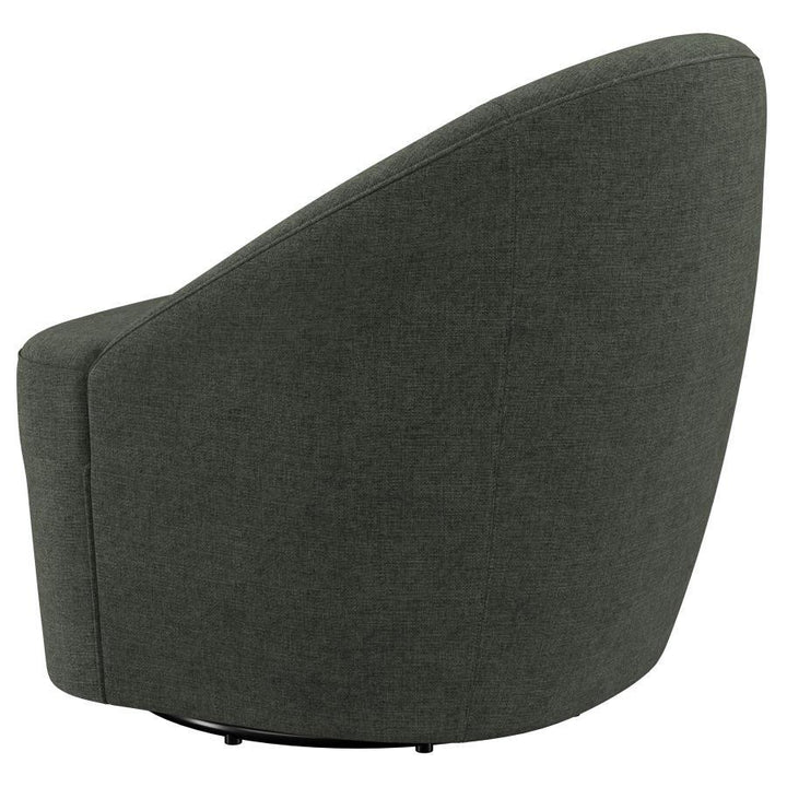 Leon - Upholstered Barrel Accent Swivel Chair - Hunter Green Swivel Chair modern furniture Contempo Furniture