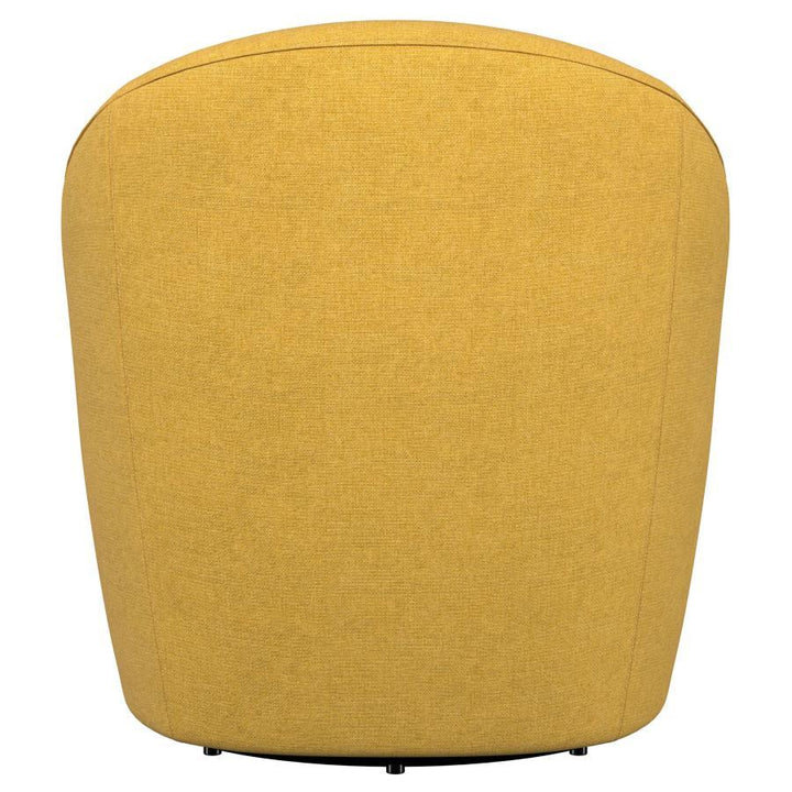 Leon - Upholstered Barrel Accent Swivel Chair - Mustard Yellow Swivel Chair modern furniture Contempo Furniture