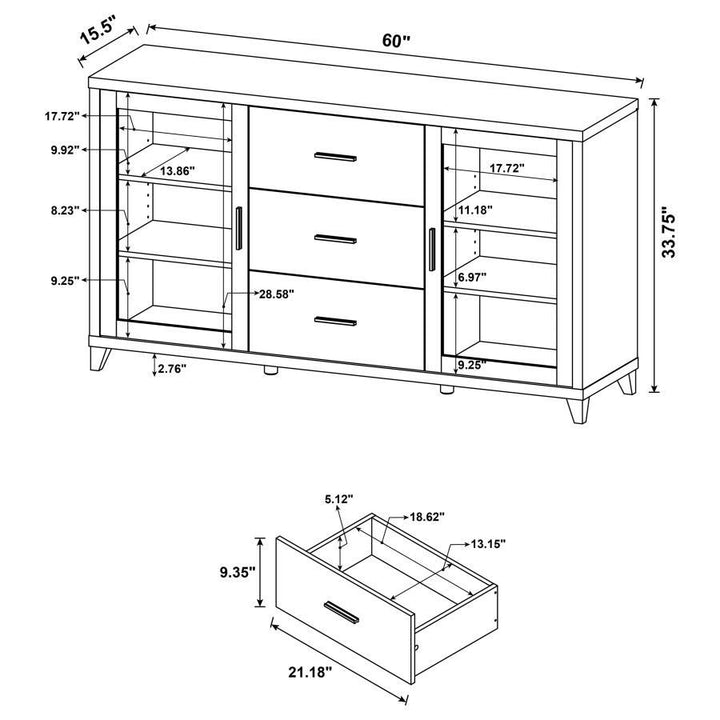 Lewes - 2 Door Engineered Wood TV Stand - Cappuccino TV Stand modern furniture Contempo Furniture