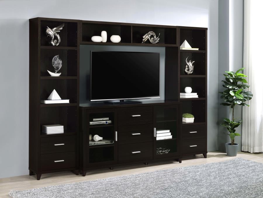 Lewes - 2 Door Engineered Wood TV Stand - Cappuccino TV Stand modern furniture Contempo Furniture