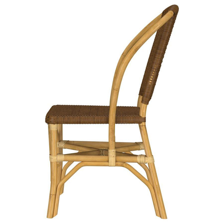 Lexley - Woven Rattan Dining Side Chair (Set of 2) - Brown Chair Set modern furniture Contempo Furniture