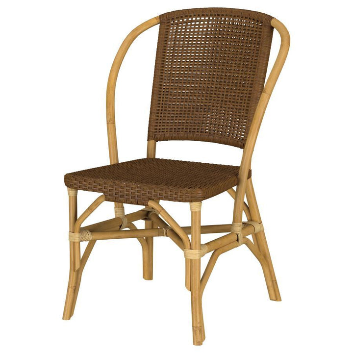Lexley - Woven Rattan Dining Side Chair (Set of 2) - Brown Chair Set modern furniture Contempo Furniture