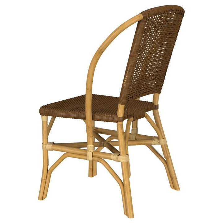 Lexley - Woven Rattan Dining Side Chair (Set of 2) - Brown Chair Set modern furniture Contempo Furniture