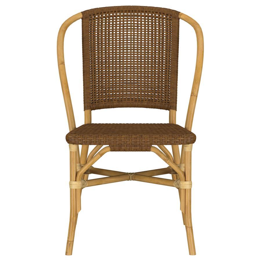 Lexley - Woven Rattan Dining Side Chair (Set of 2) - Brown Chair Set modern furniture Contempo Furniture