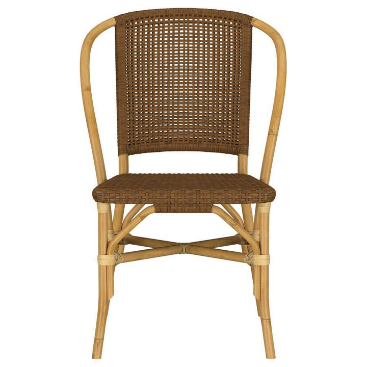 Lexley - Woven Rattan Dining Side Chair (Set of 2) - Brown Chair Set modern furniture Contempo Furniture