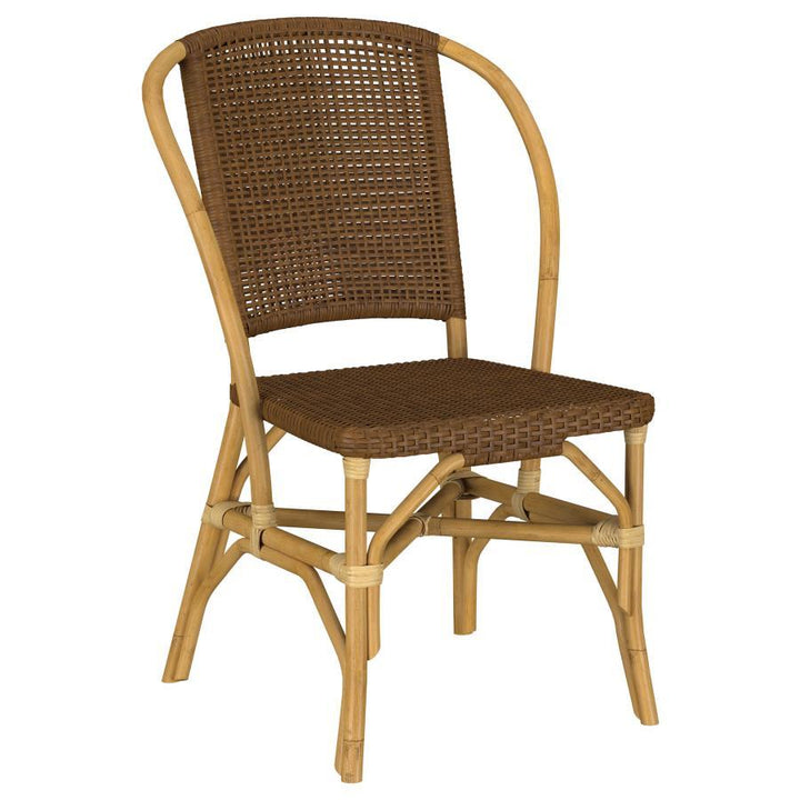 Lexley - Woven Rattan Dining Side Chair (Set of 2) - Brown Chair Set modern furniture Contempo Furniture