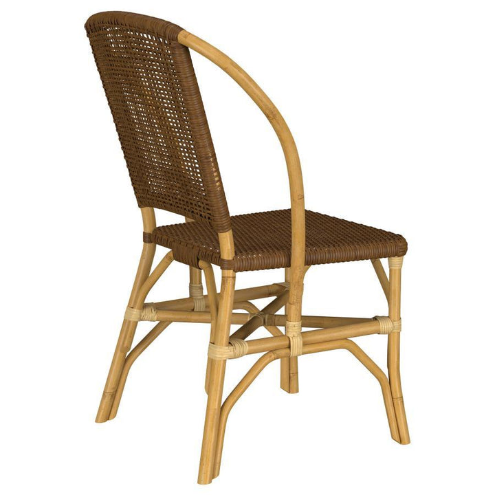 Lexley - Woven Rattan Dining Side Chair (Set of 2) - Brown Chair Set modern furniture Contempo Furniture