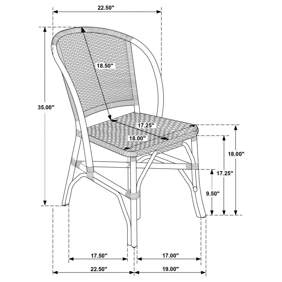 Lexley - Woven Rattan Dining Side Chair (Set of 2) - Brown Chair Set modern furniture Contempo Furniture