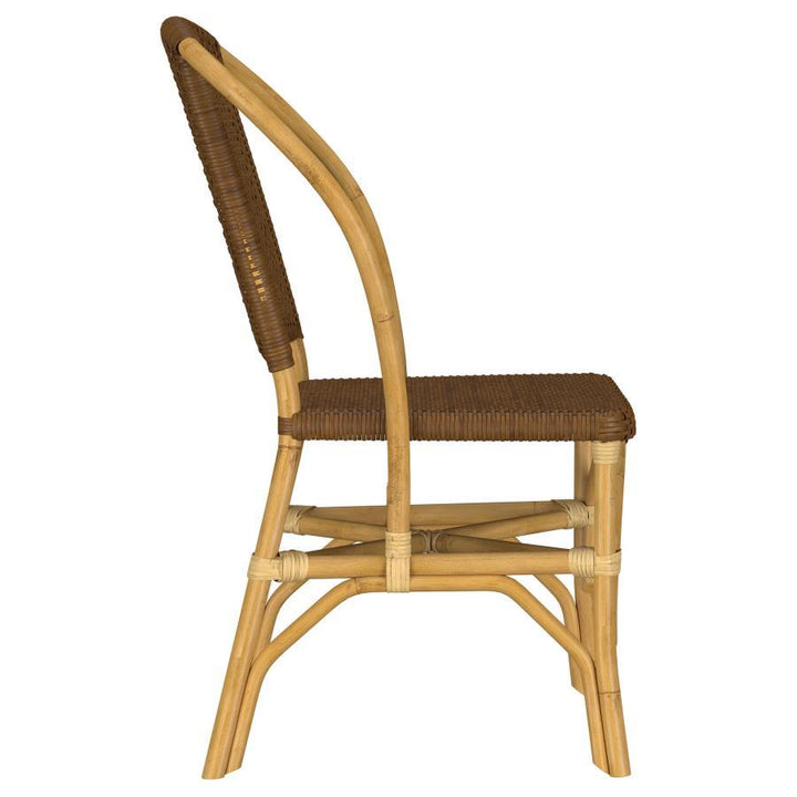 Lexley - Woven Rattan Dining Side Chair (Set of 2) - Brown Chair Set modern furniture Contempo Furniture