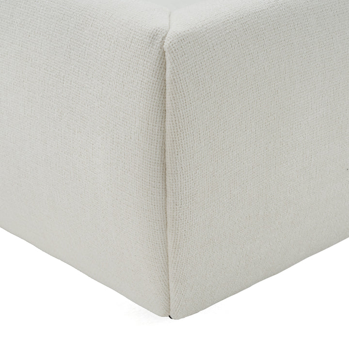 Liam - Modern Ivory Fabric Upholstered Bed