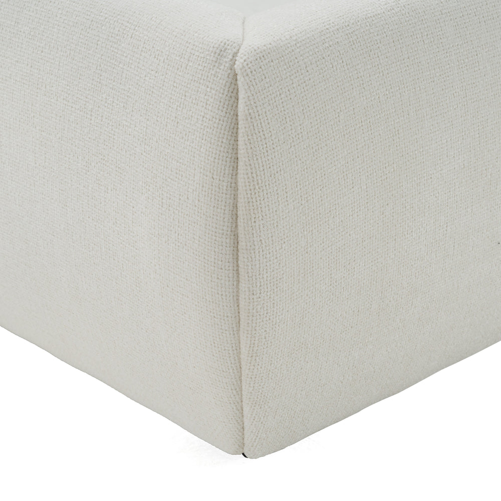 Liam - Modern Ivory Fabric Upholstered Bed - View 9