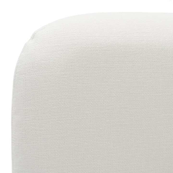 Liam - Modern Ivory Fabric Upholstered Bed