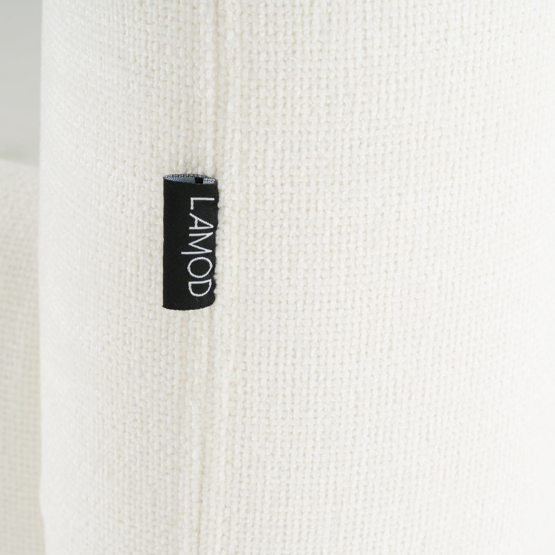 Liam - Modern Ivory Fabric Upholstered Bed